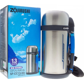 Термос ZOJIRUSHI (Японія) SF-CC13ХA 1.3л сталевий (складна ручка+ремішок), Об'єм: 1.3, Колір: сталевий, фото 