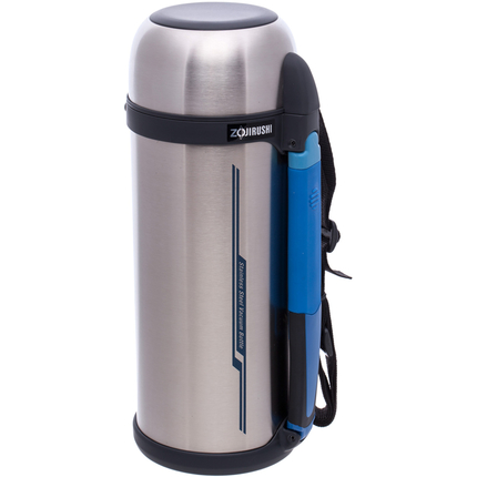 Японський термос Zojirushi SF-CC18XA 1.8 л — вакуумний, нержавіюча сталь, ручка та ремінець, Об'єм: 1.8, Колір: сталевий, фото 