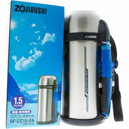 Японський термос Zojirushi SF-CC15XA 1.5 л — вакуумний, нержавіюча сталь, ручка та ремінець, Об'єм: 1.5, Колір: сталевий, фото , изображение 15
