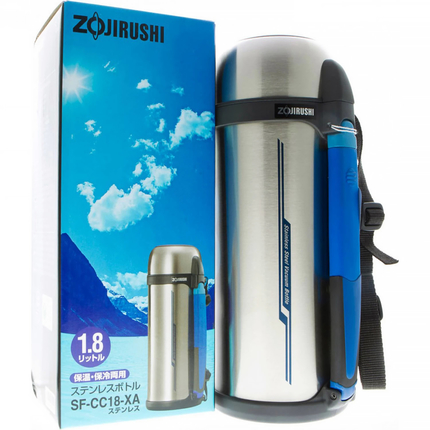 Японський термос Zojirushi SF-CC18XA 1.8 л — вакуумний, нержавіюча сталь, ручка та ремінець, Об'єм: 1.8, Колір: сталевий, фото , изображение 7