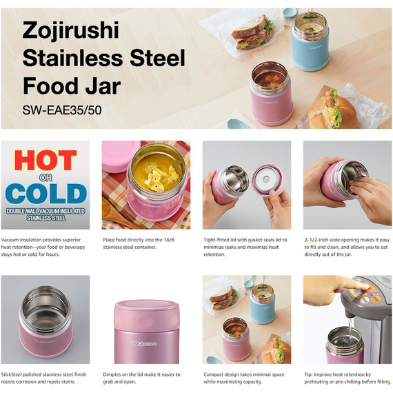 Термоконтейнер харчовий ZOJIRUSHI (Японія) SW-EAE50TD 0.5л коричневий, фото , изображение 8